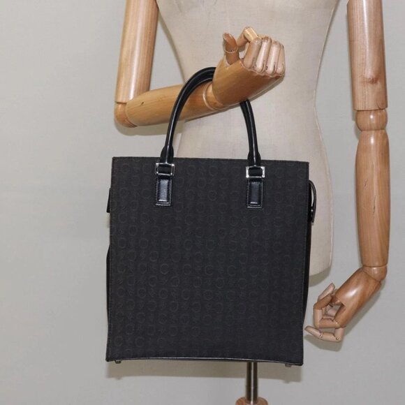 CELINE C Macadam Canvas Hand Bag Gray Silver Auth bs26321 - Picture 3 of 16